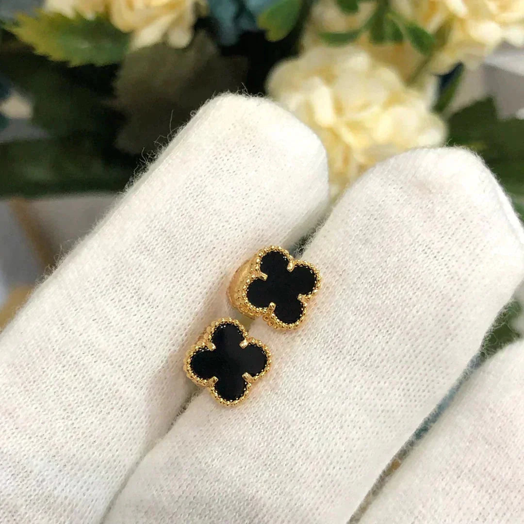 ¡®Sprite Jewelry¡¯CLOVER MINI 9.5MM BLACK MOP EARRINGS