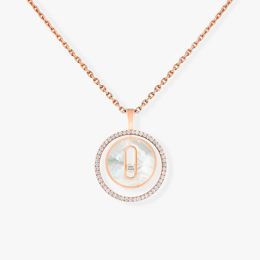 [Sprite Jewelry]LUCKY MOVE 1 DIAMOND WHITE MOTHER OF PEARL PINK GOLD DIAMOND NECKLACE