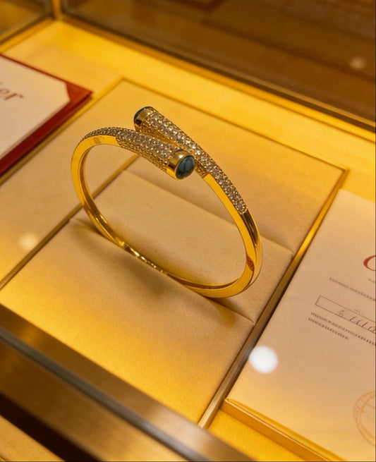 [Sprite Jewelry] Partially Set Diamond Bangle
