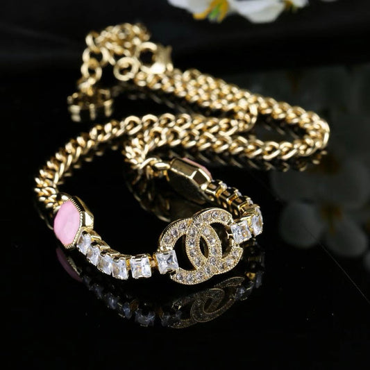 [Sprite Jewelry]Pink Sugar Cube Double CC Crystal Choker