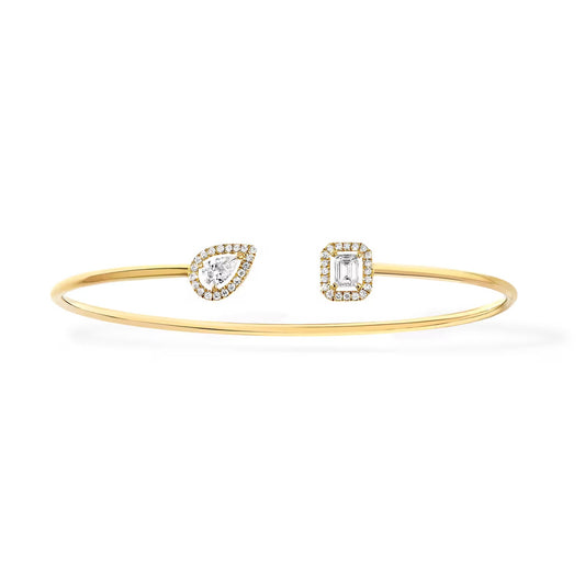 [Sprite Jewelry]JONC FLEX MY TWIN TOI & MOI SILVER DIAMOND BRACELET