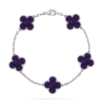 [Sprite Jewelry]New CLOVER 5 MOTIF PURPLE STRIPES BRACELET COLLECTION