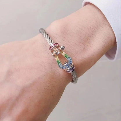 ¡®Sprite Jewelry¡¯FORCE LARGE HORSESHOE  COLORED DIAMOND BRACELET ROSE GOLD