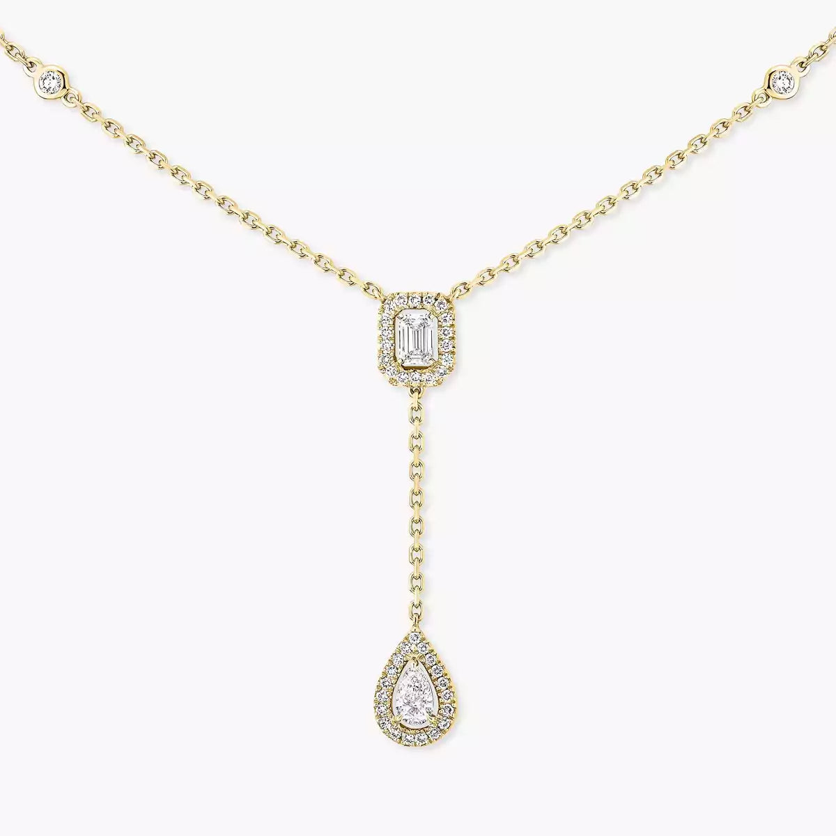 [Sprite Jewelry]Gold Diamond Tie Necklace