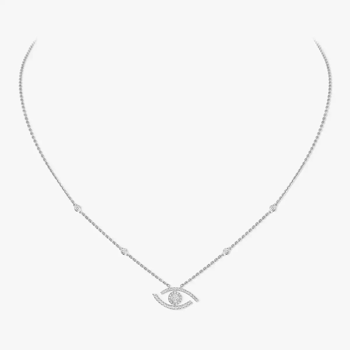 [Sprite Jewelry]Pave_ Diamond Necklace Lucky Eye
