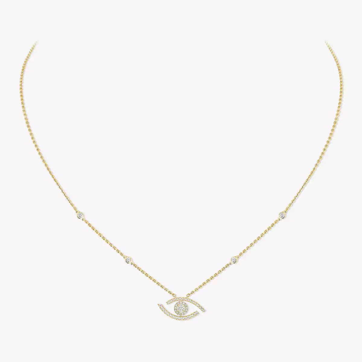 [Sprite Jewelry]Pave_ Diamond Necklace Lucky Eye