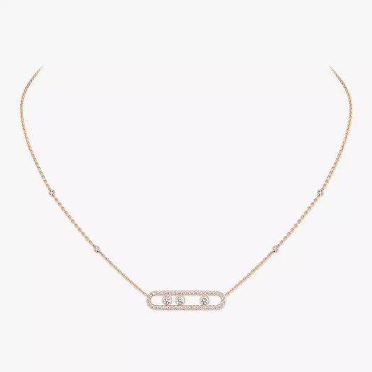 [Sprite Jewelry] Move Pave_ Rose Gold Diamond Necklace